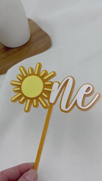 Boho Sun First Birthday One Cake Topper