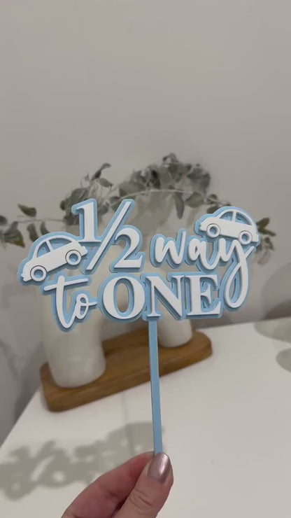 Half Way to One Acrylic Cake Topper