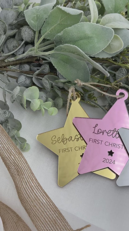 Baby's First Christmas Star Shaped Bauble