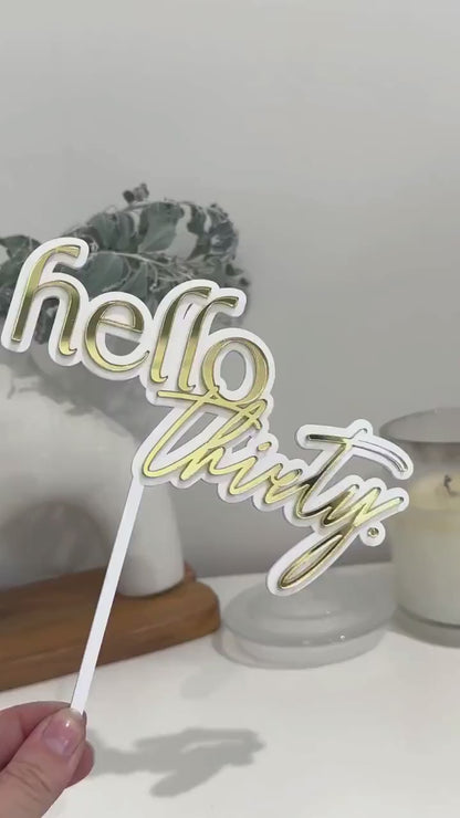 Hello Age Acrylic Cake Topper