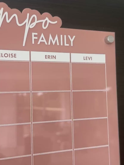 Personalised Fridge Mounted Weekly Family Planner