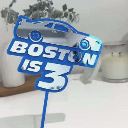 Race Car Name Cake Topper