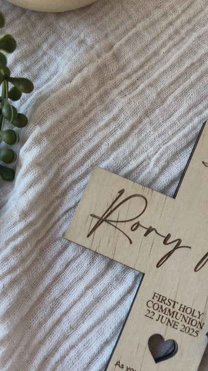 Personalised Timber Christening/ Baptism/ First Holy Communion Cross