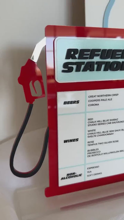 Refuel Station Custom Acrylic Bar Menu
