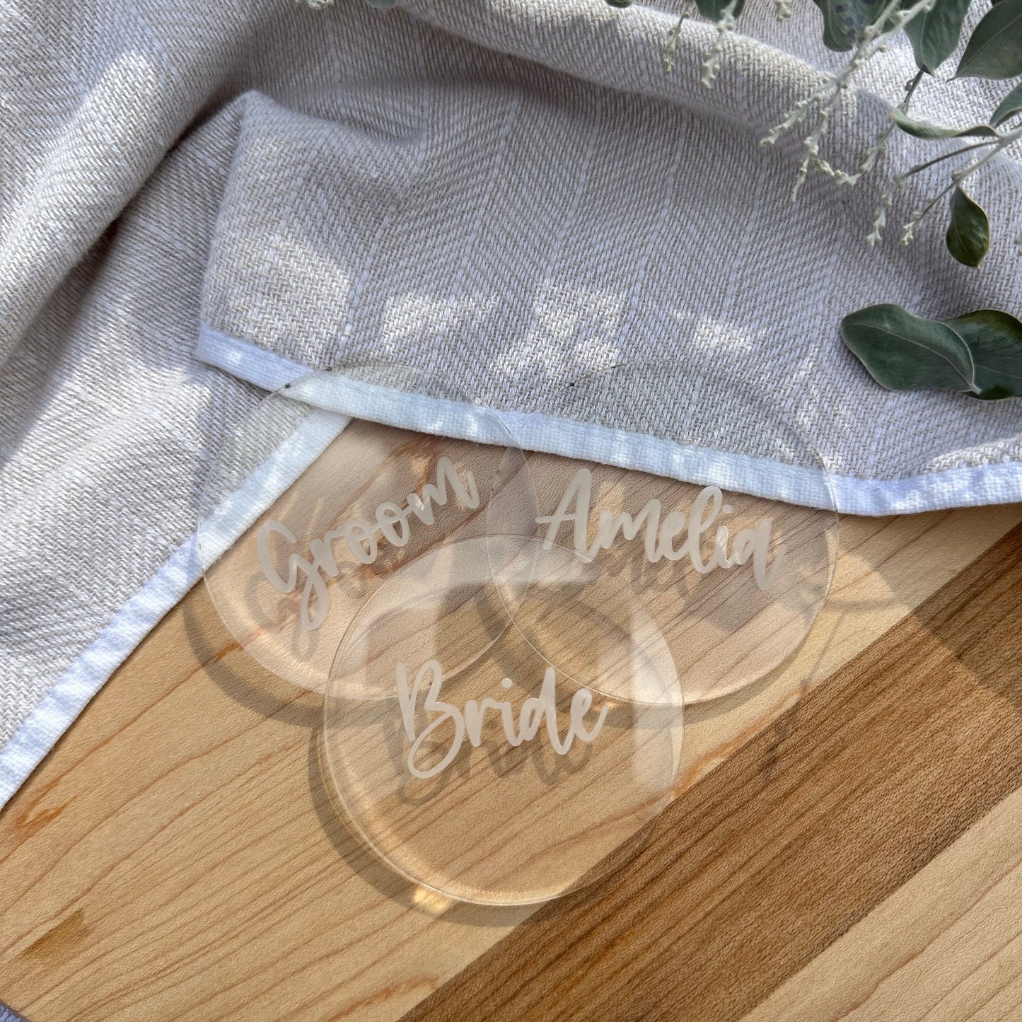 Personalised Place Cards | Setting Laser Cut Name Tags Rustic Wedding Favours, Boho Table Wood Name Place Coaster Timber Wood Ply Coasters