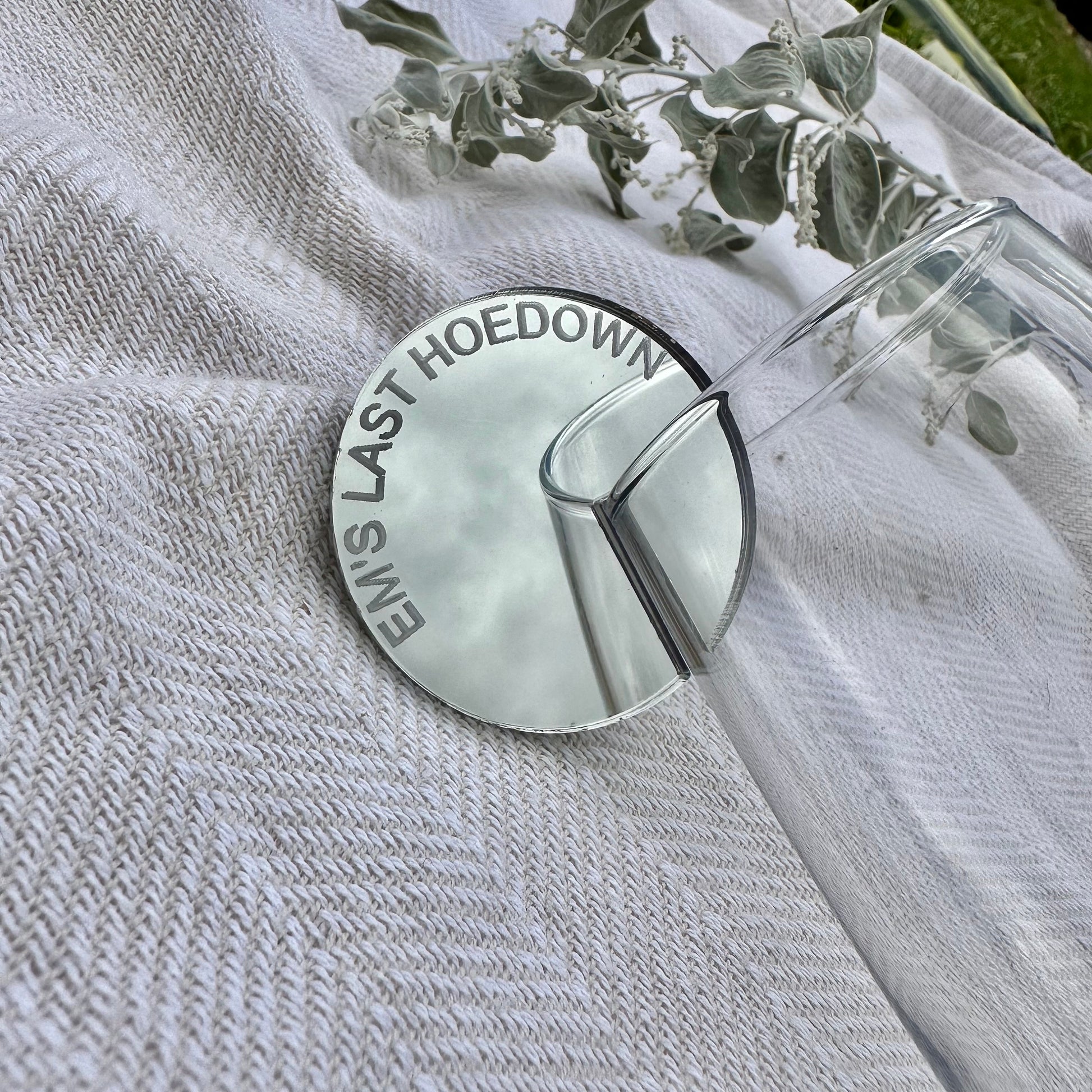 Arch Acrylic Drink Tag | Personalized Personalised Custom Seating Chart Place Card Champagne Cocktail Charm Silver Rose Gold Wedding Hens