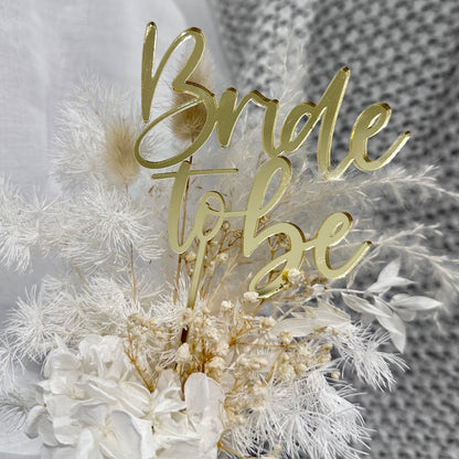 Bride to Be Acrylic Cake Topper | Gold Silver Rose Mirror Wedding Bridal Shower Kitchen Tea Hen's Engagement Perspex Engagement Brides