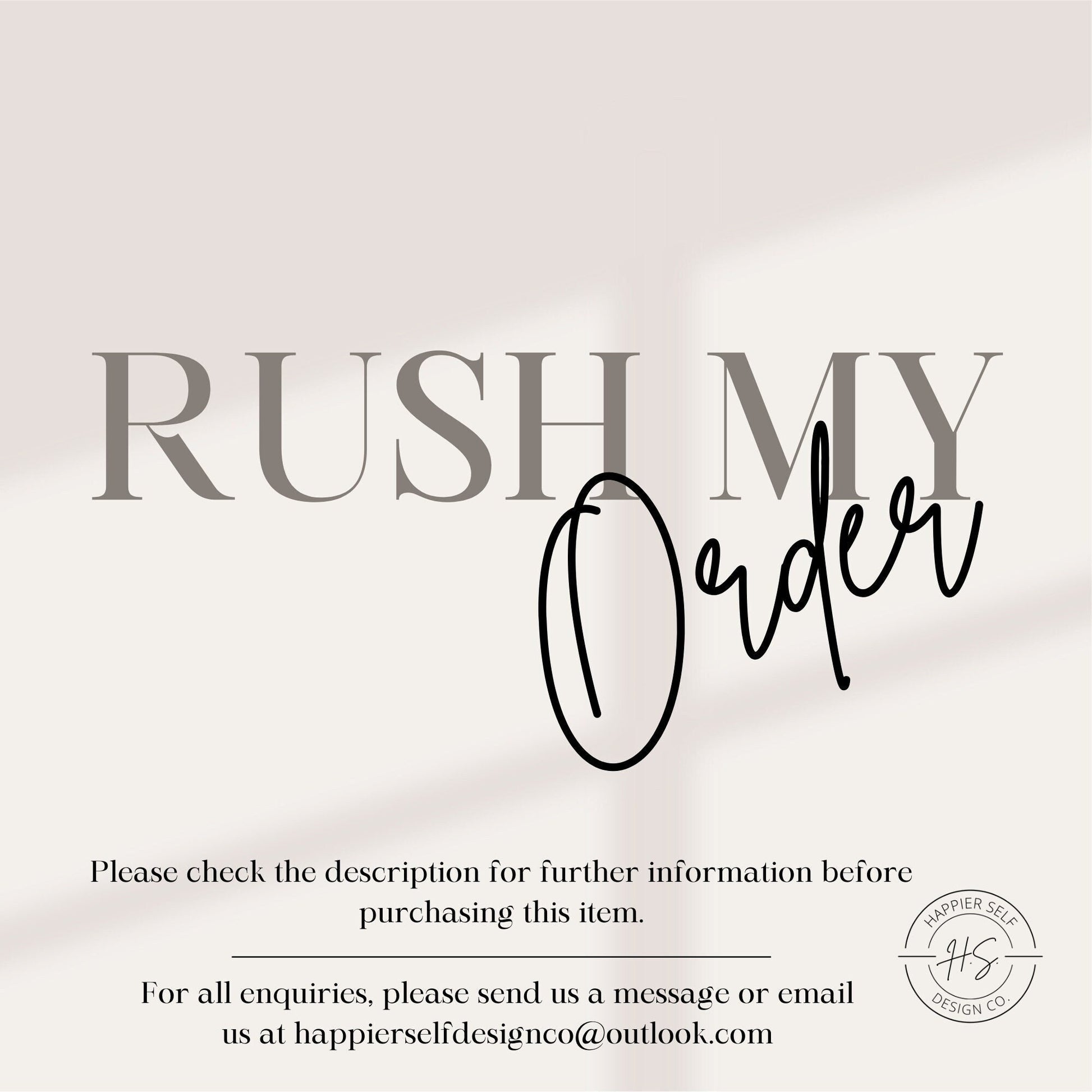 Rush Order Fee | Happier Self Design Co.