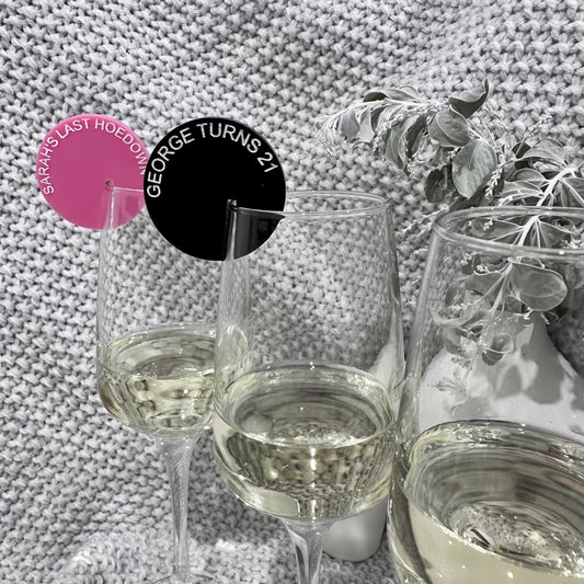 Arch Acrylic Drink Tag | Personalized Personalised Custom Seating Chart Place Card Champagne Cocktail Charm Silver Rose Gold Wedding Hens