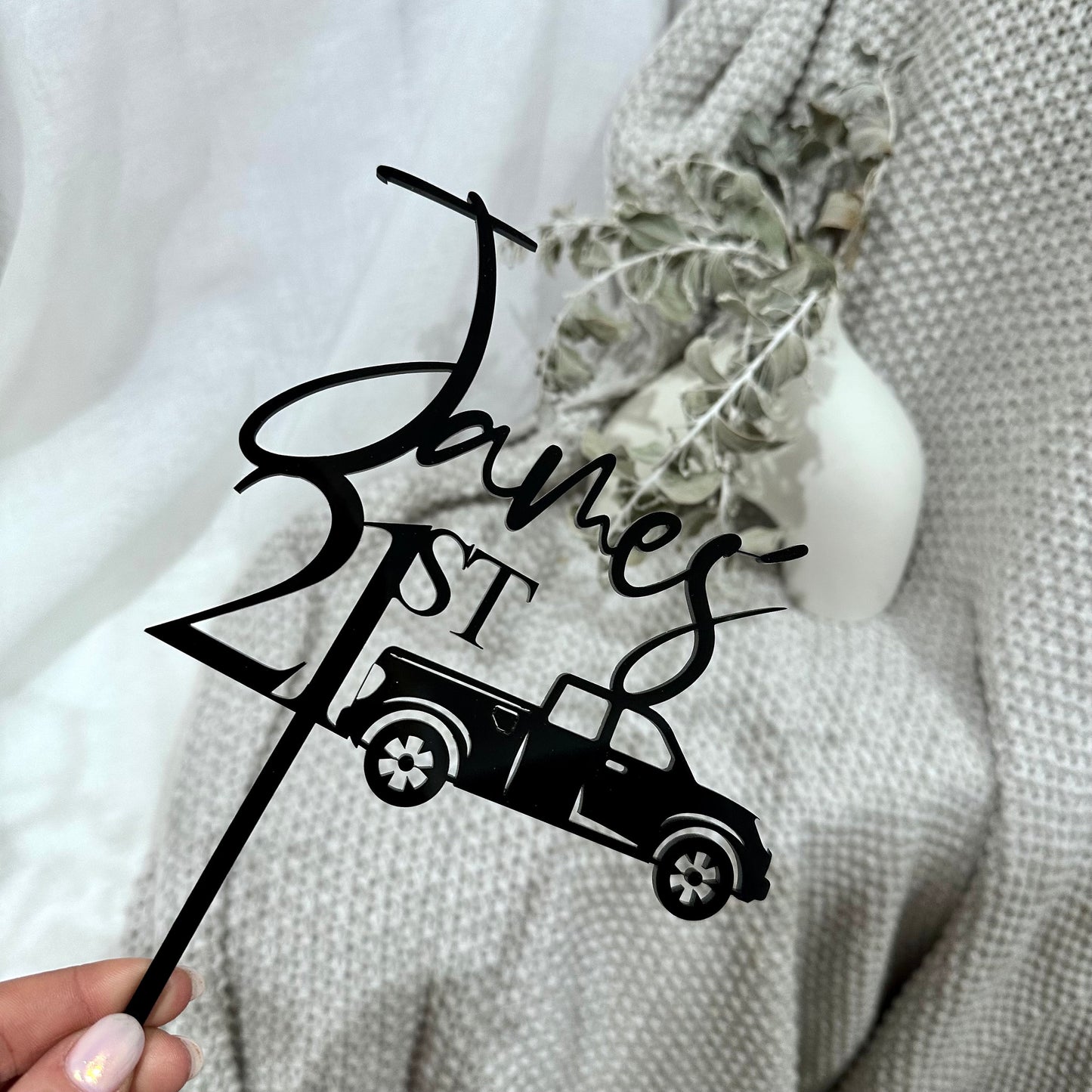 Ute Birthday Cake Topper | Acrylic Utility Pick up Truck Decor Gold Silver Rose Mirror 16 18 21 30 40 50 30th Black Event Male Female